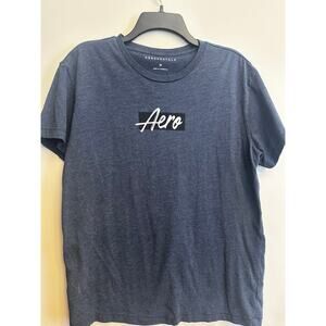 Aéropostale Mens Medium Aero Graphic T Shirt Blue Logo Tee